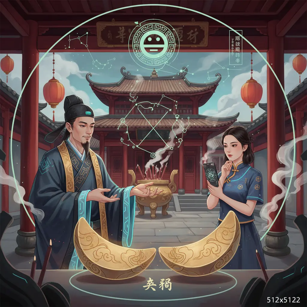 道教問神 - 笑筊